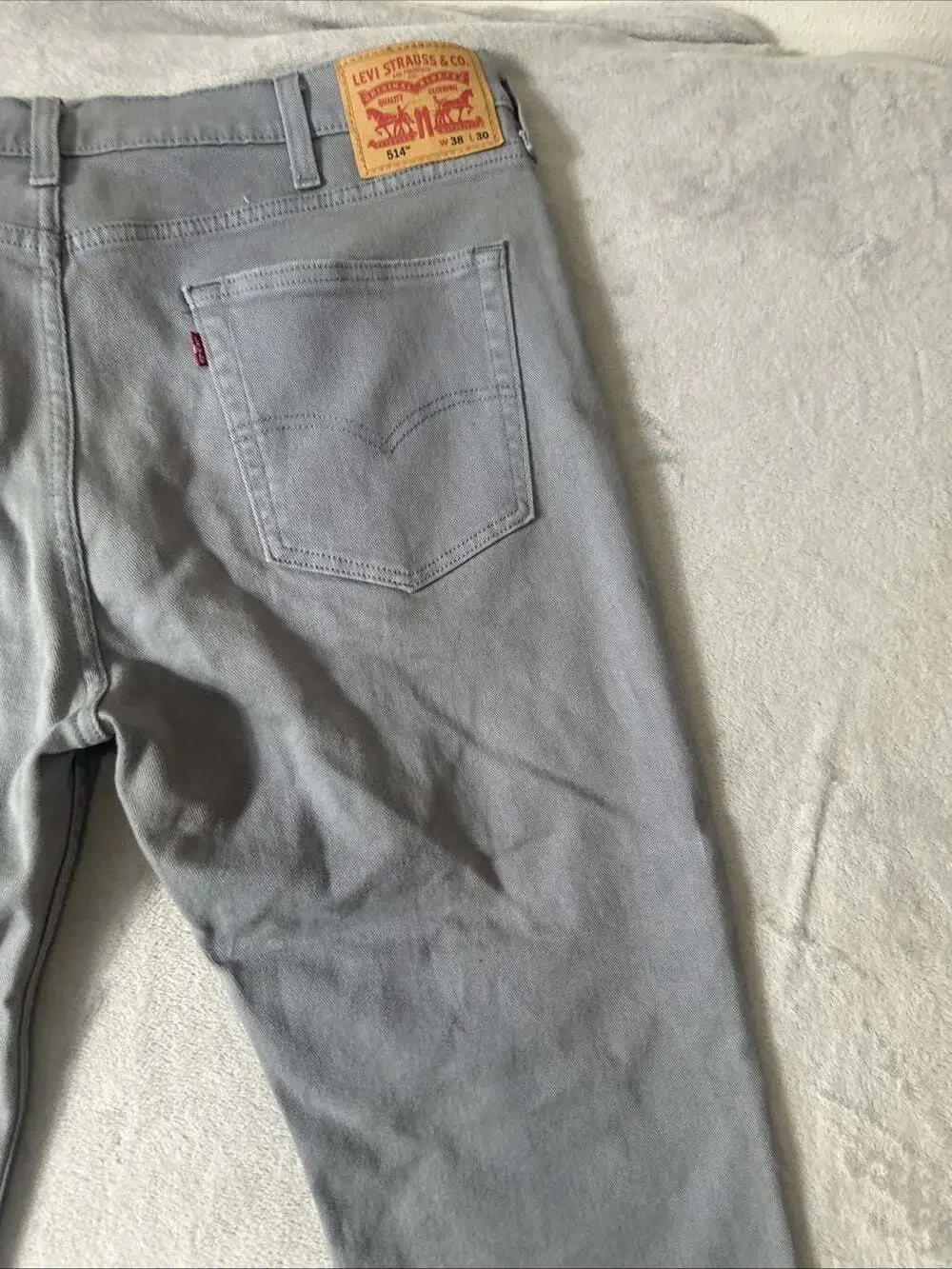 Levi’s 514 Jeans Men 38x30 Gray Straight Leg Denim Classic Fit